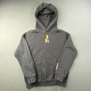 Bart Simpson Hoodie Men’s Small Navy Blue Y2K Cartoon Skateboard